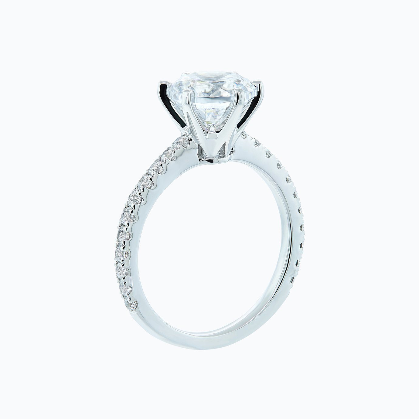 2.0 CT Round Pave Lab Grown Diamond Engagement Ring
