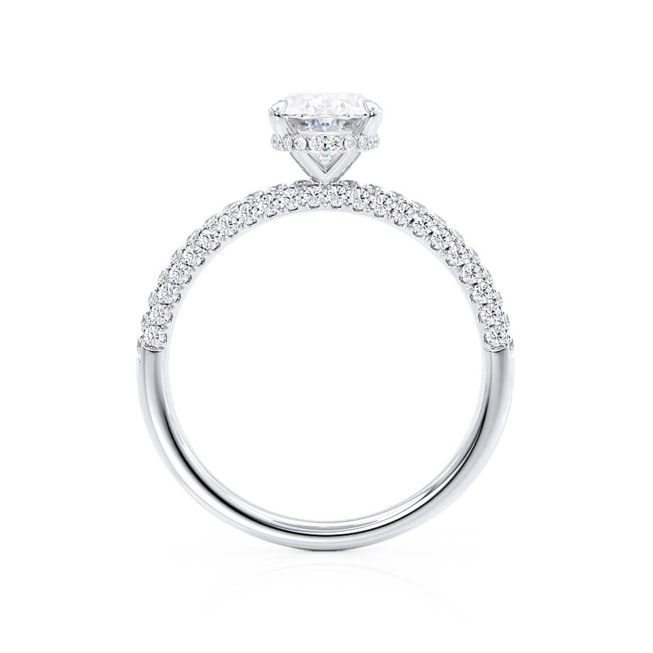 2 CT Oval Pave Lab Grown Diamond Engagement Ring