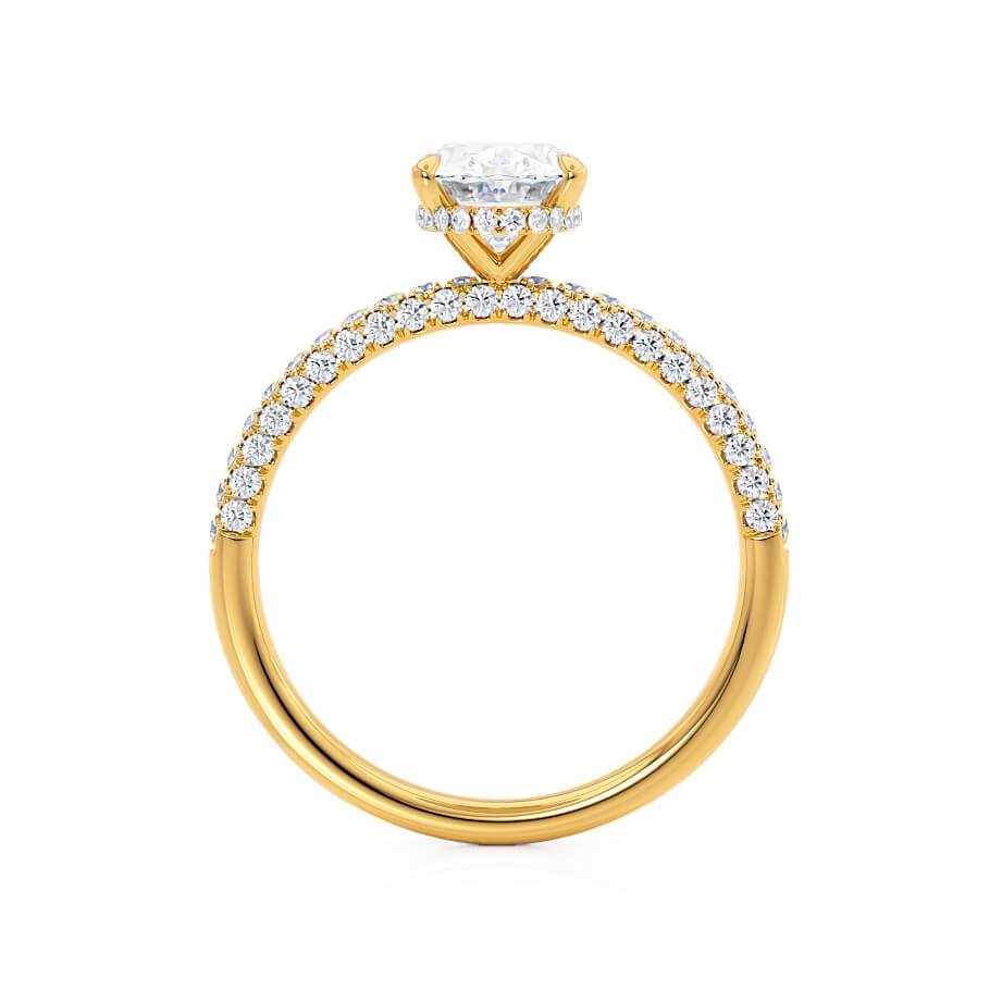 2.1 CT Oval Pave Lab Grown Diamond Engagement Ring