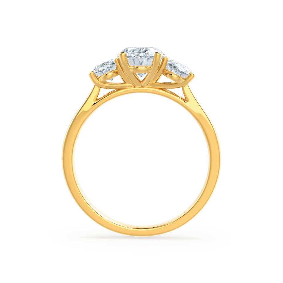 1.5 CT Oval Three Stone Lab Grown Diamond Engagement Ring