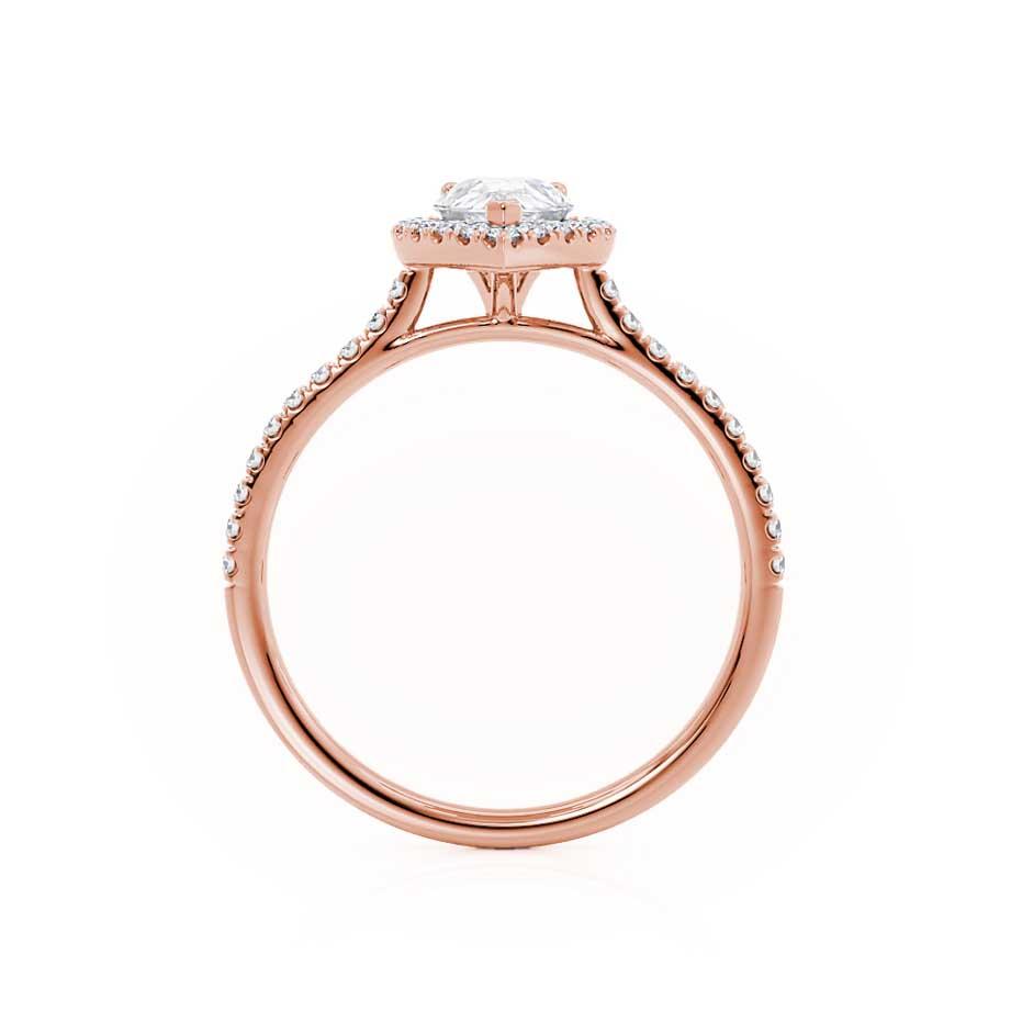 0.94 CT Pear Halo & Pave Lab Grown Diamond Engagement Ring