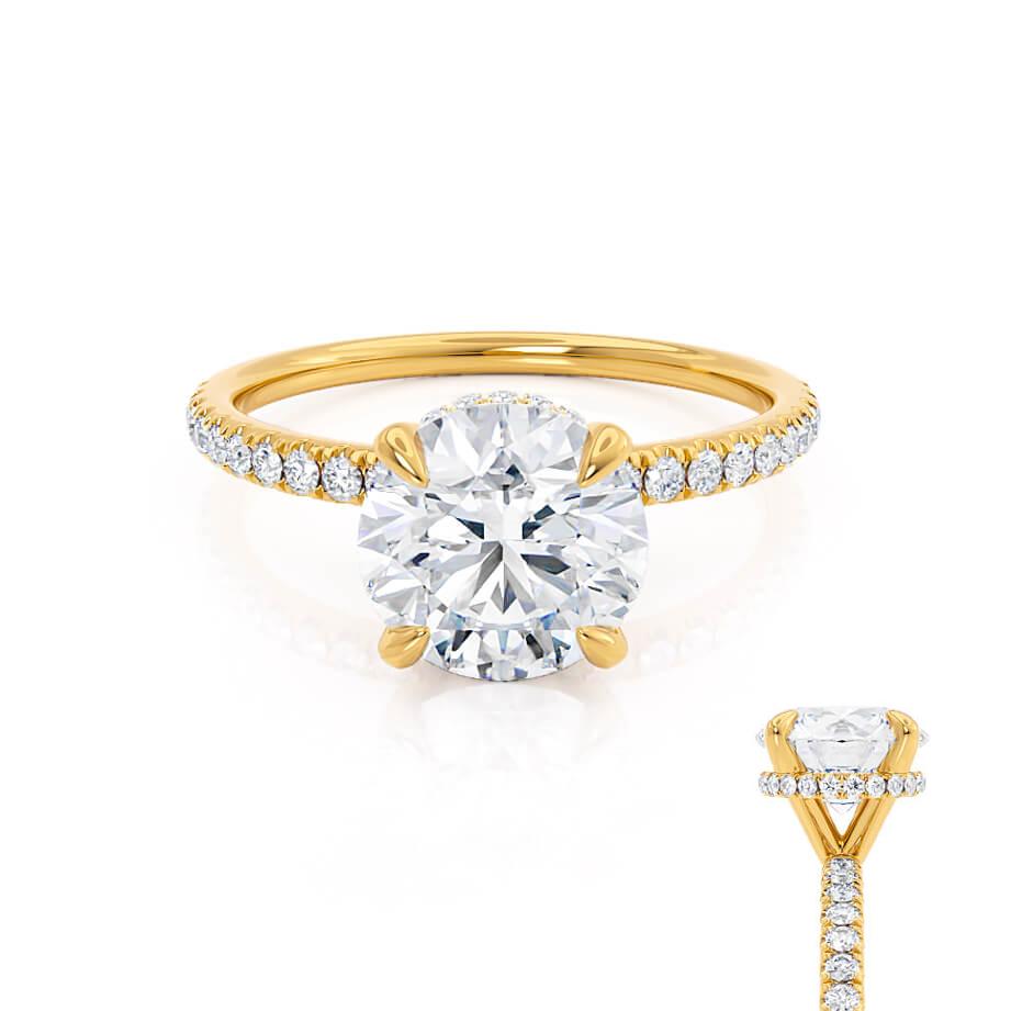 1 CT Round Pave Lab Grown Diamond Engagement Ring