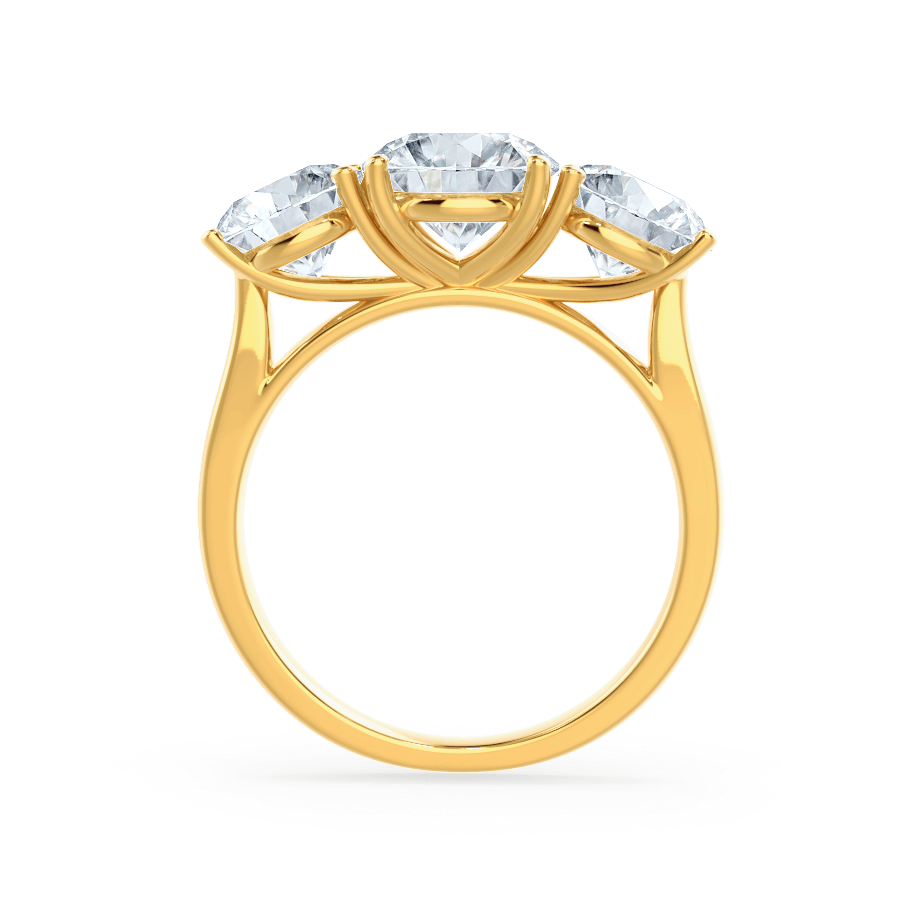 1.5 CT Round Three Stone Lab Grown Diamond Engagement Ring