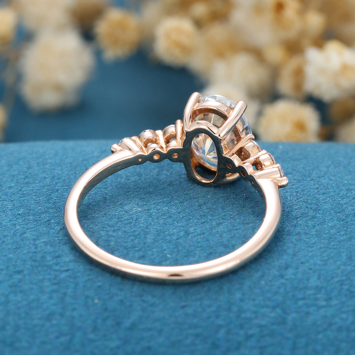 1.33 CT Oval Pave Lab Grown Diamond Engagement Ring