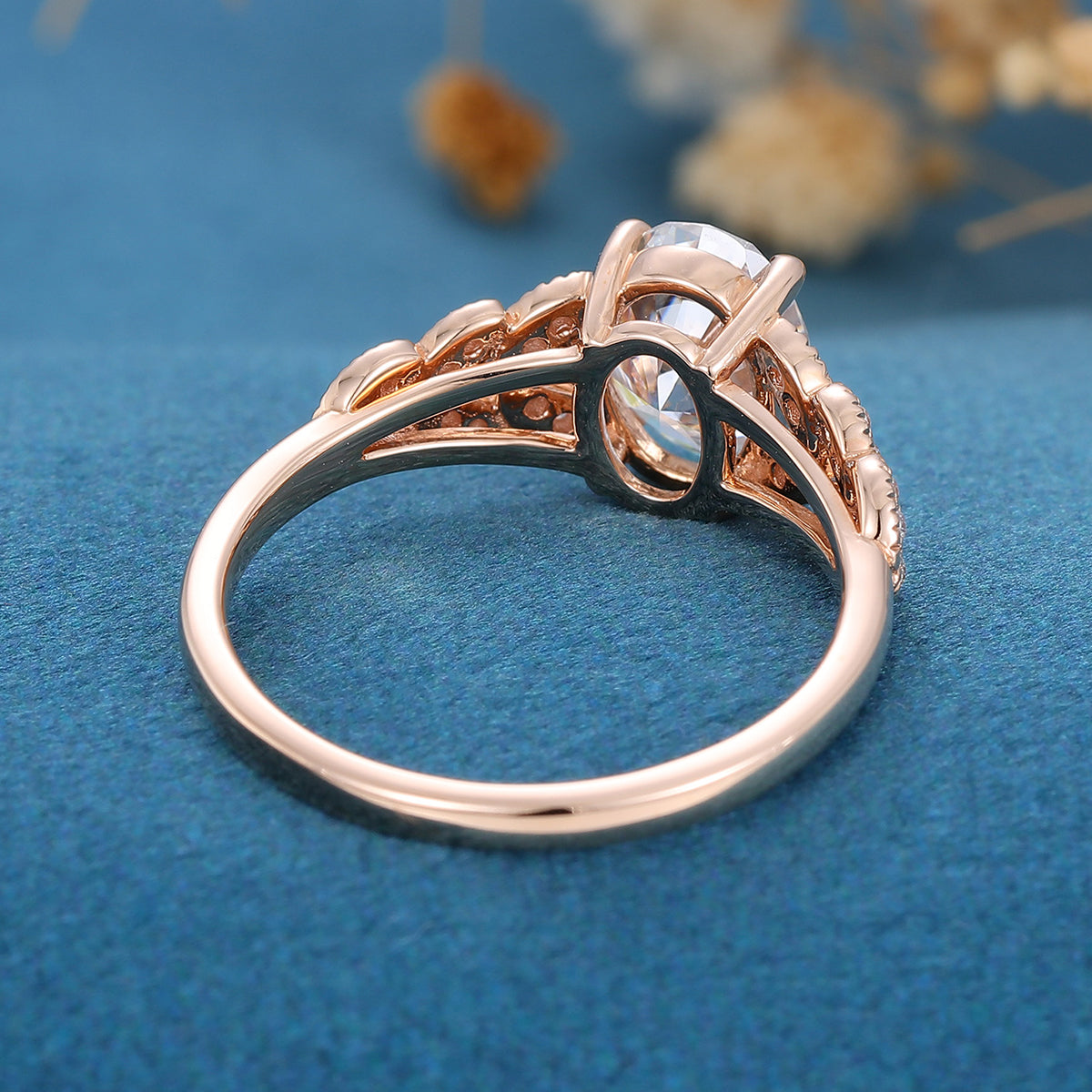 1.33 CT Oval Cluster Lab Grown Diamond Engagement Ring