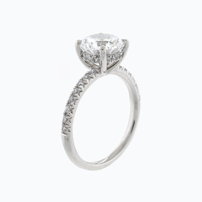 2.0 CT Round Pave Lab Grown Diamond Engagement Ring