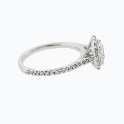 1.0 CT Round Halo & Pave Lab Grown Diamond Engagement Ring