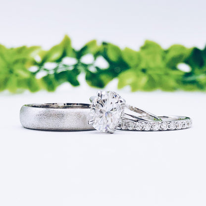 2.72 CT Oval Hidden Halo Moissanite Engagement Ring