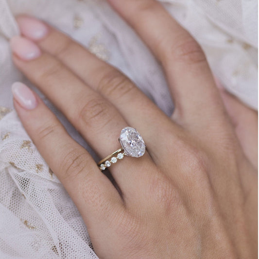 4 CT Oval Solitaire Lab Grown Diamond Engagement Ring