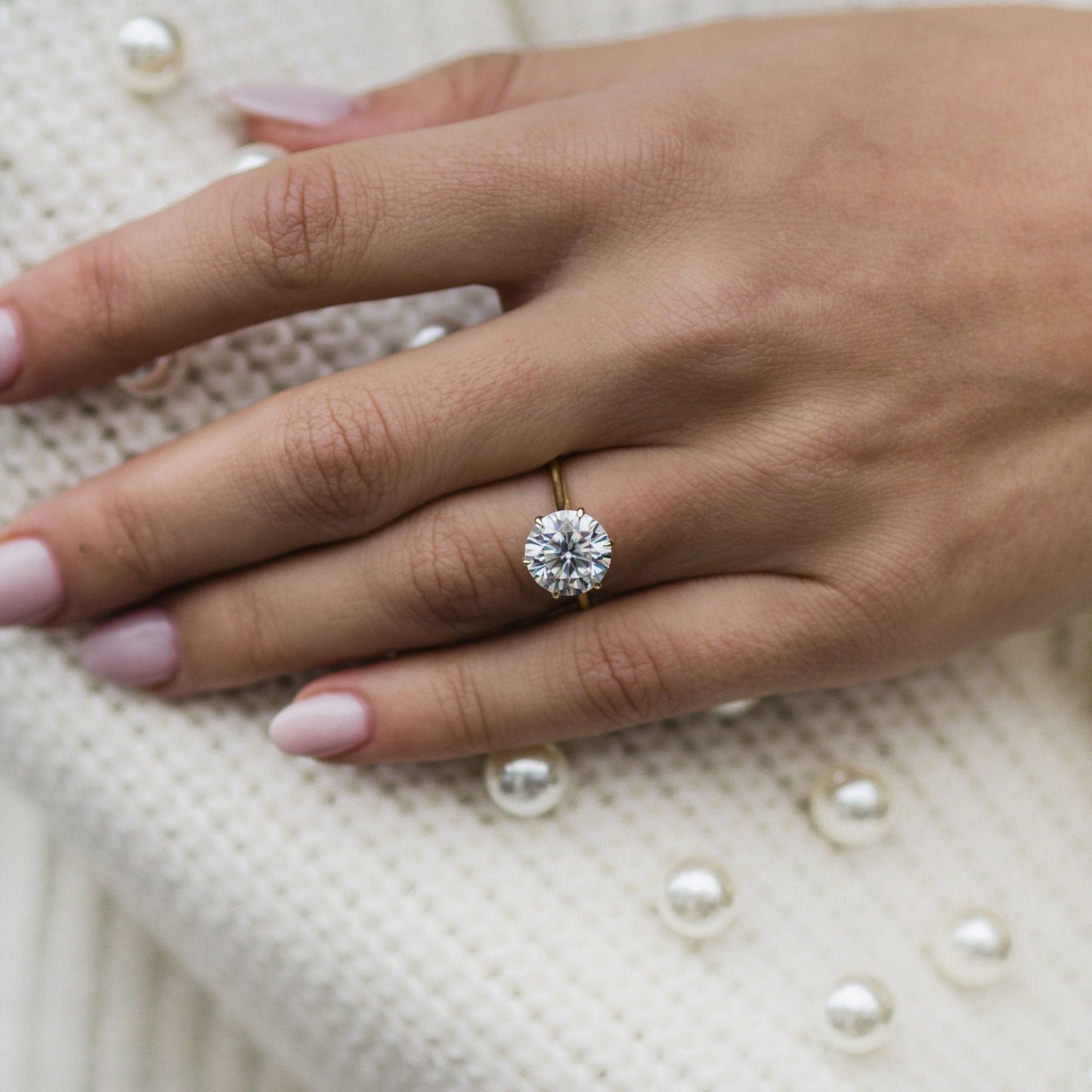3 CT Round Solitaire Lab Grown Diamond Engagement Ring