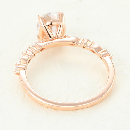 1.33 CT Oval Pave Lab-Grown Diamond Engagement Ring