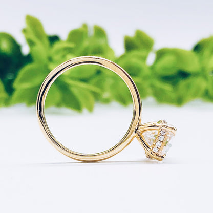 2.72 CT Oval Hidden Halo Moissanite Engagement Ring
