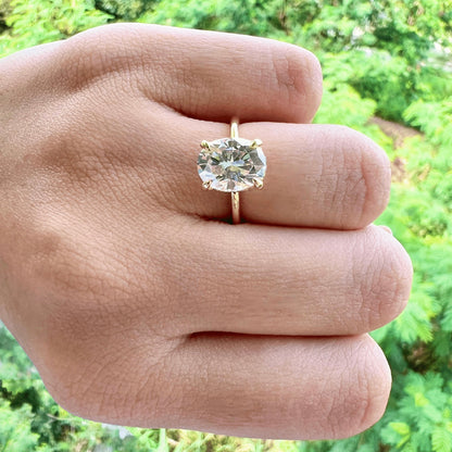 2.72 CT Oval Hidden Halo Moissanite Engagement Ring