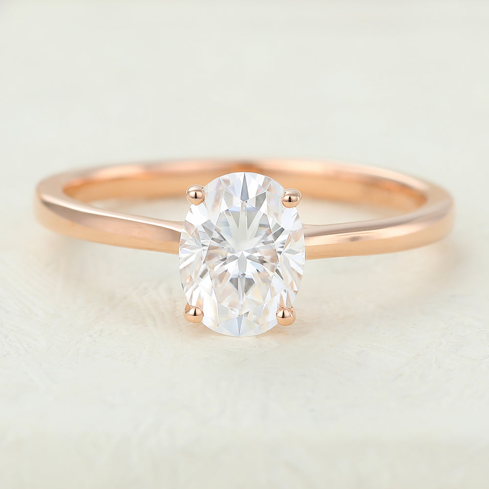 1.33 CT Oval Solitaire Lab-Grown Diamond Engagement Ring
