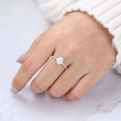 1.33 CT Oval Pave Lab-Grown Diamond Engagement Ring