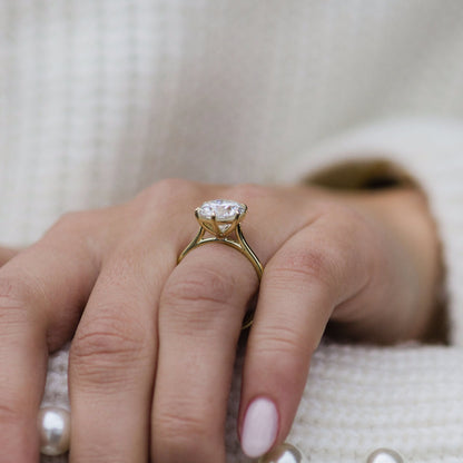 3 CT Round Solitaire Lab Grown Diamond Engagement Ring