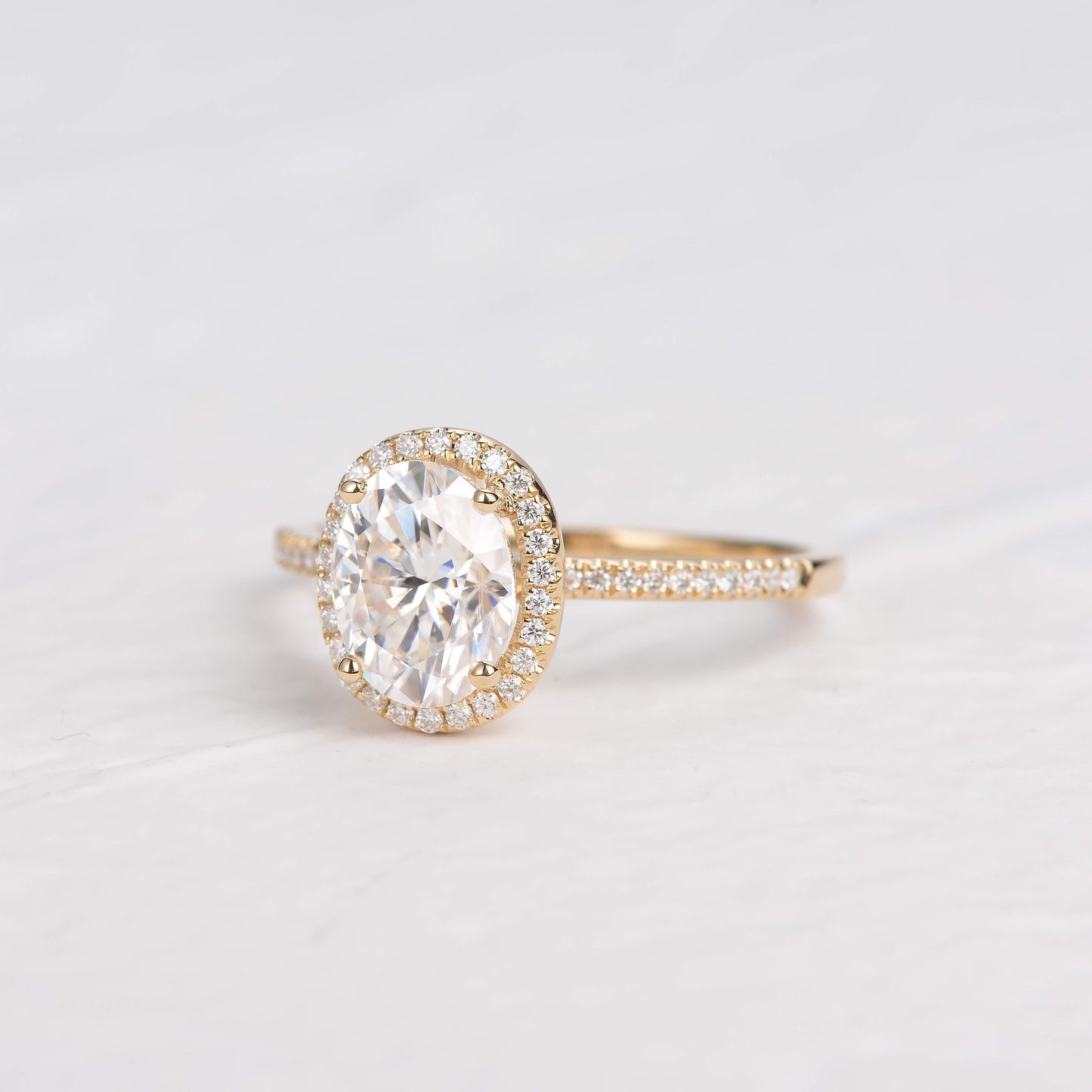 1.91 CT Oval Halo & Pave Lab Grown Diamond Engagement Ring