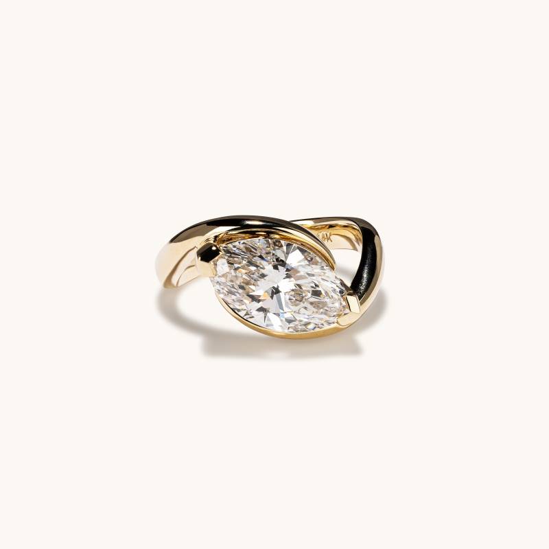 Stunning 3.02 CT Marquise Moissanite Engagement Ring with Solitaire Design 1