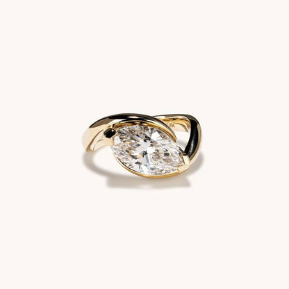 Stunning 3.02 CT Marquise Moissanite Engagement Ring with Solitaire Design 1
