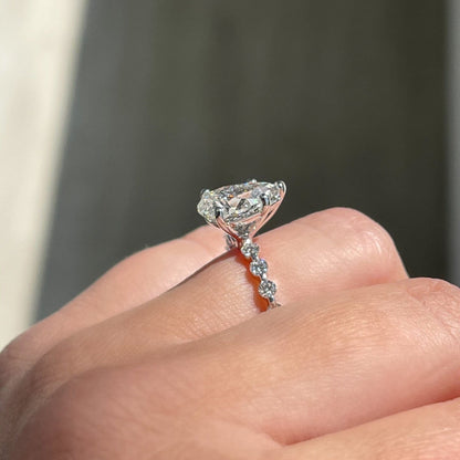 Stunning 2.0 CT Pear Moissanite Engagement Ring with Dainty Pave Design 3