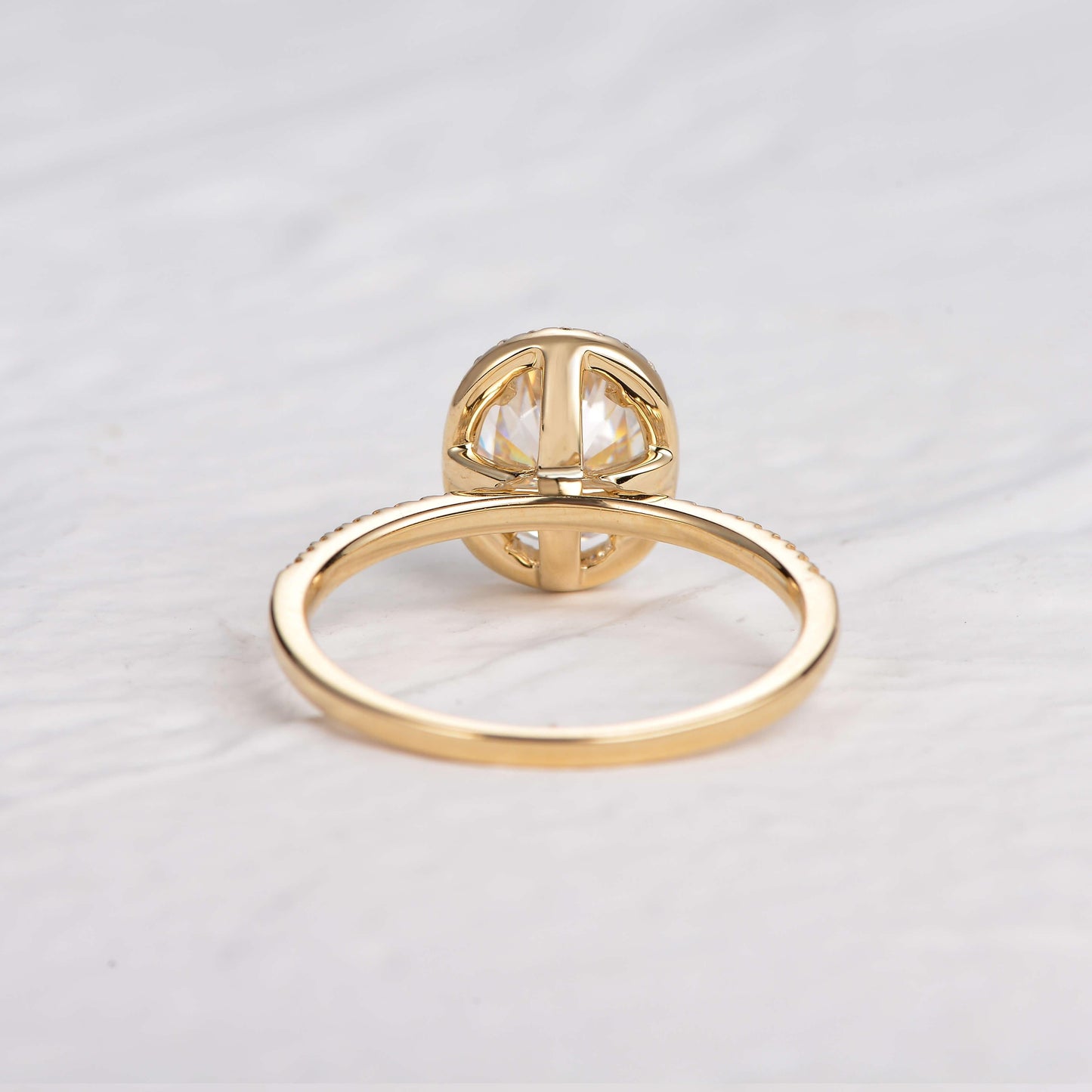 1.91 CT Oval Halo & Pave Lab Grown Diamond Engagement Ring