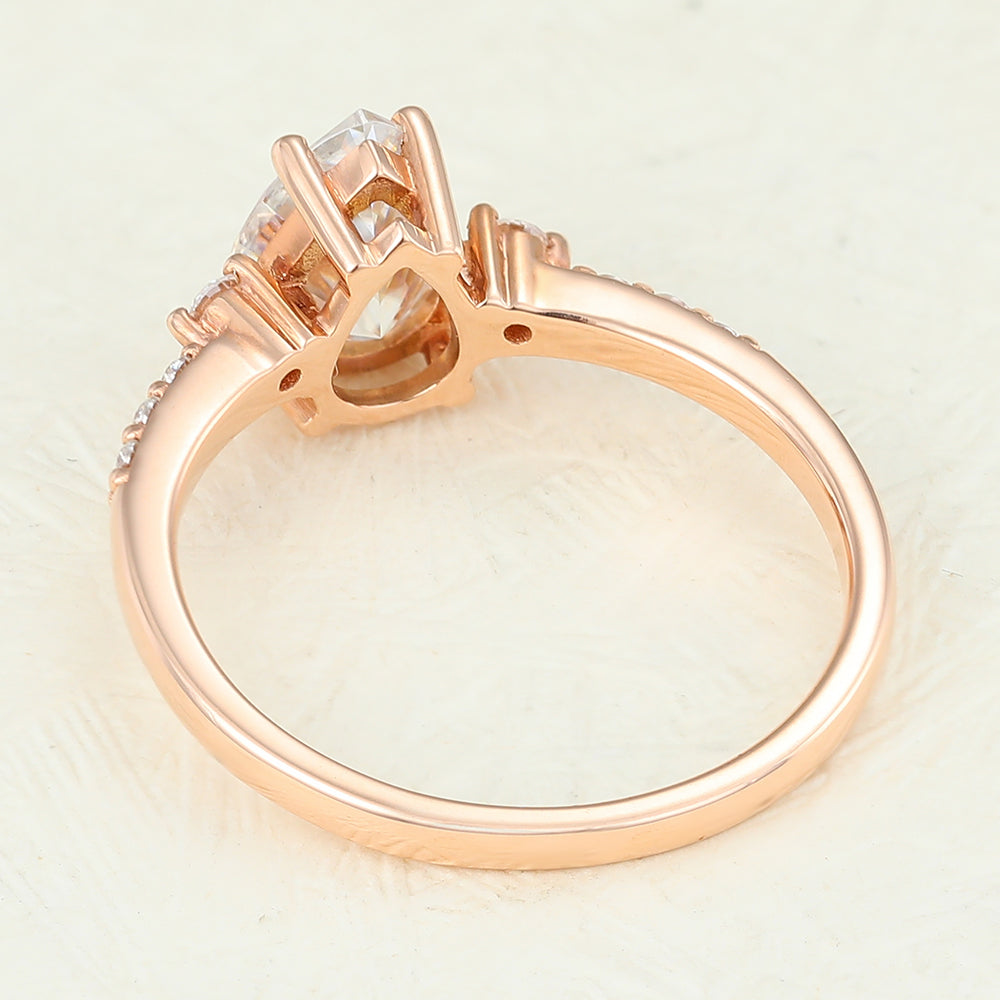 1 CT Pear Pave Lab-Grown Diamond Engagement Ring