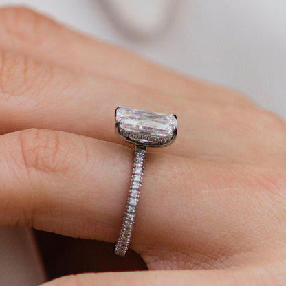 3 CT Radiant Pave Lab Grown Diamond Engagement Ring