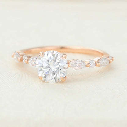 0.88 CT Round Pave Lab-Grown Diamond Engagement Ring
