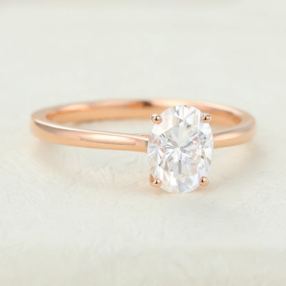 1.33 CT Oval Solitaire Lab-Grown Diamond Engagement Ring