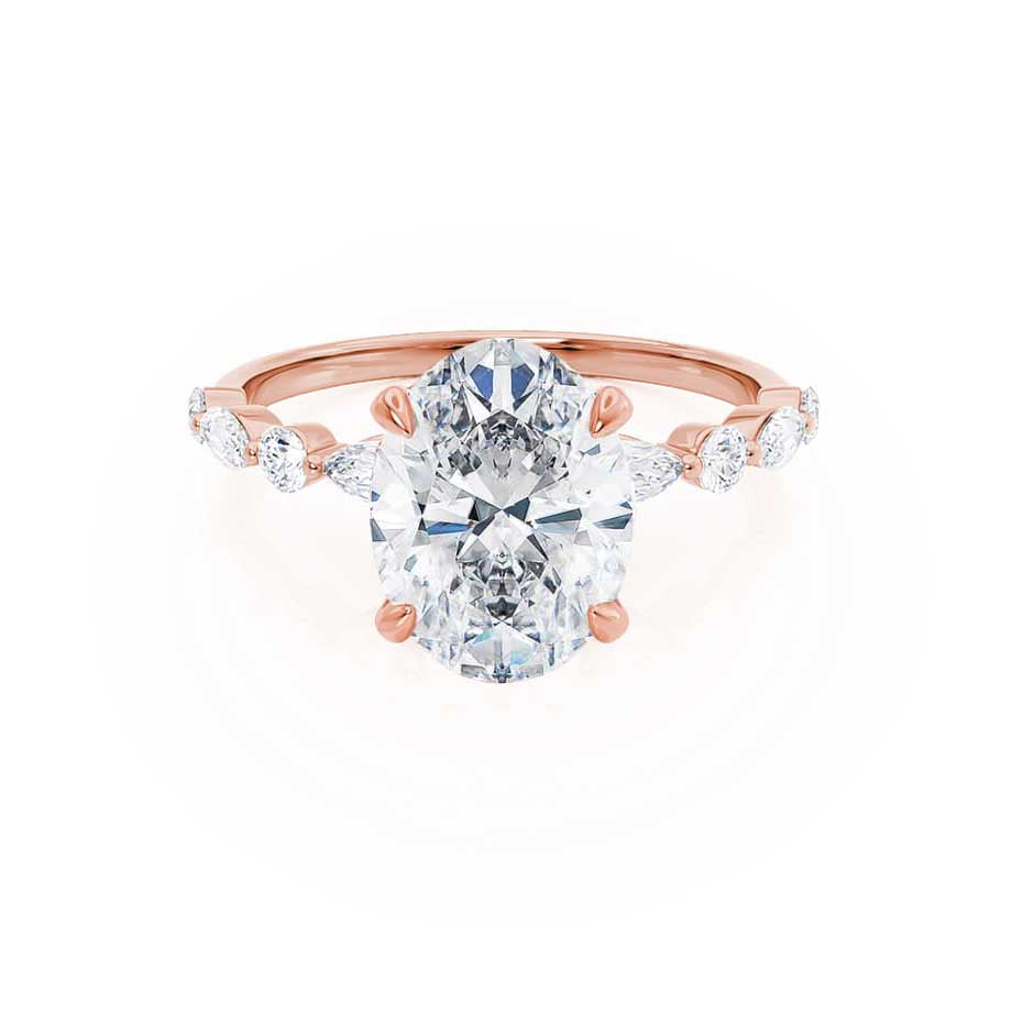 1 CT Oval Pave Lab Grown Diamond Engagement Ring