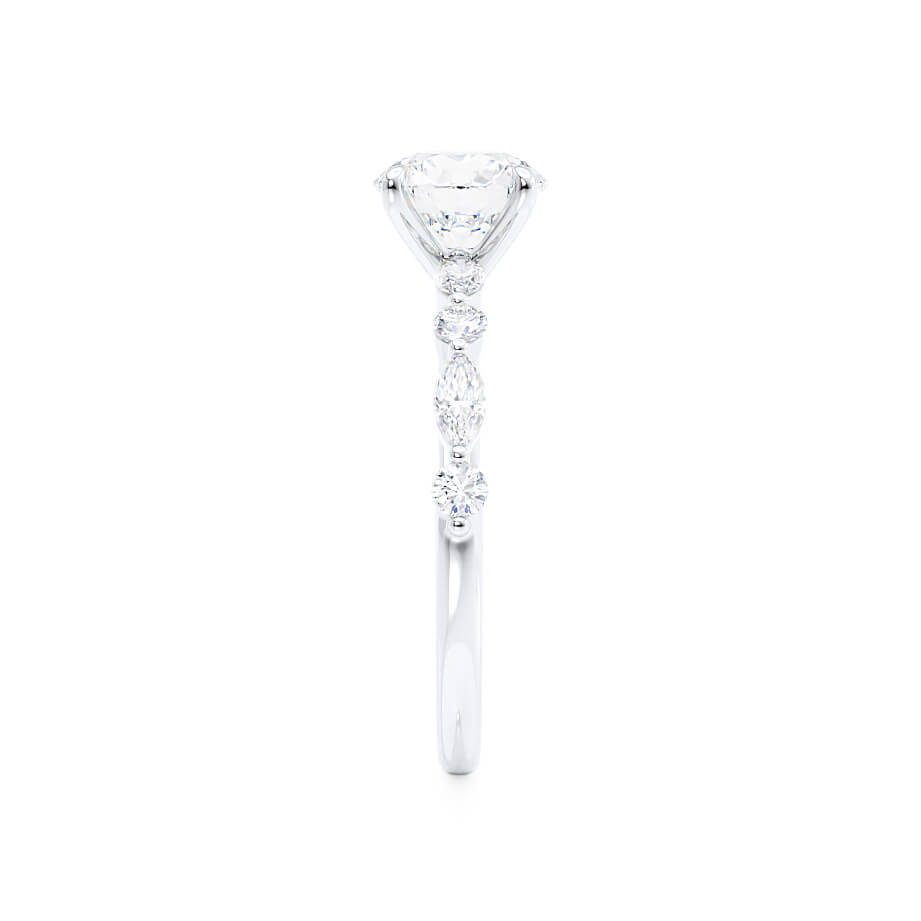 0.9 CT Oval Pave Lab Grown Diamond Engagement Ring