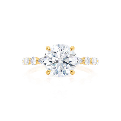 1 CT Round Dainty Pave Lab Grown Diamond Engagement Ring