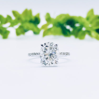 1.91 CT Oval Pave Moissanite Engagement Ring
