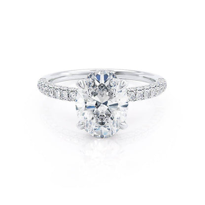 2 CT Oval Pave Lab Grown Diamond Engagement Ring