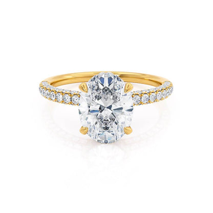 2.1 CT Oval Pave Lab Grown Diamond Engagement Ring