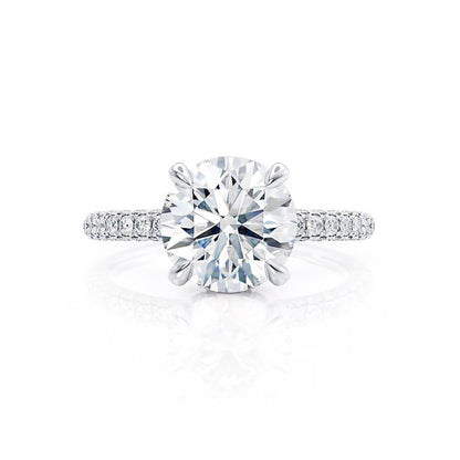 1.5 CT Round Pave Lab Grown Diamond Engagement Ring