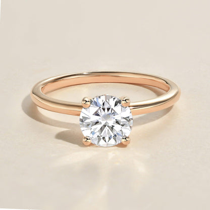 1 CT Round Hidden Halo Lab Grown Diamond Engagement Ring