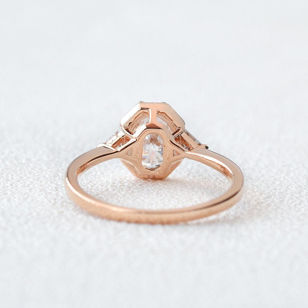 1.33 CT Oval Three Stone Lab Grown Diamond Engagement Ring