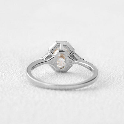 1.33 CT Oval Three Stone Lab Grown Diamond Engagement Ring