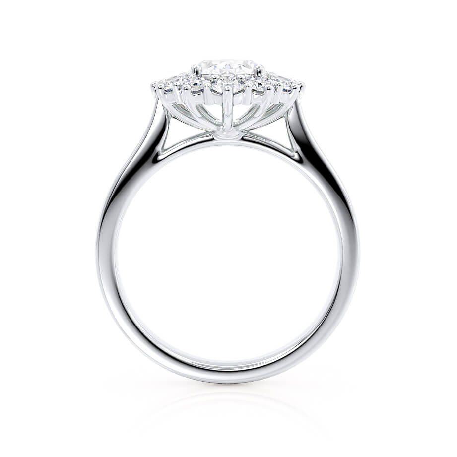 2.1 CT Oval Halo Lab Grown Diamond Engagement Ring