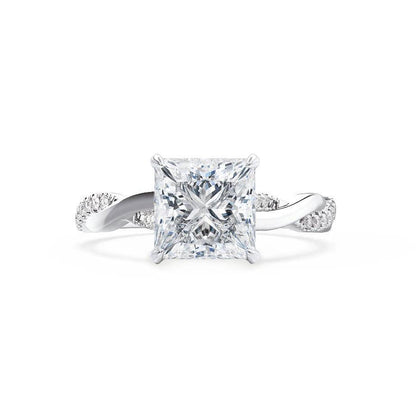 1.92 CT Princess Twisted Pave Lab Grown Diamond Engagement Ring