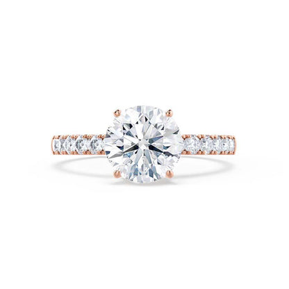 1.2 CT Round Pave Lab Grown Diamond Engagement Ring