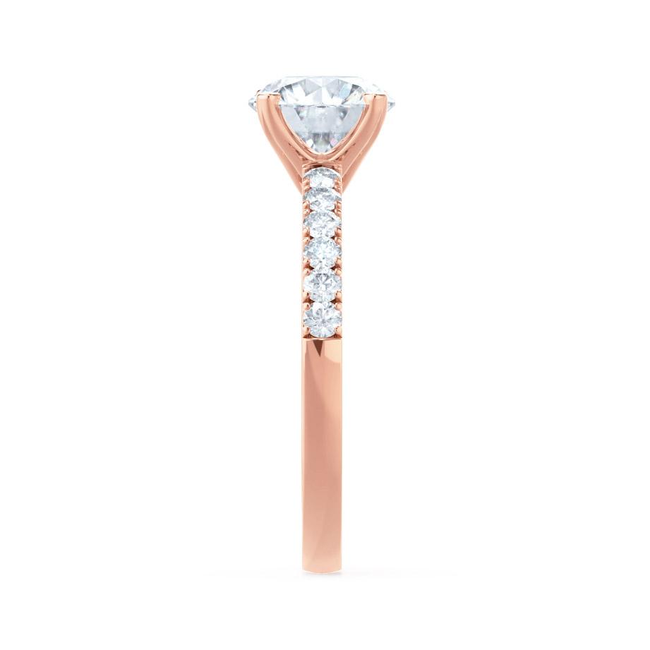 1.2 CT Round Pave Lab Grown Diamond Engagement Ring
