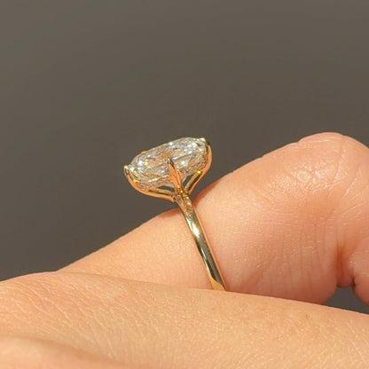 2.5 CT Elongated Cushion Hidden Halo Moissanite Engagement Ring