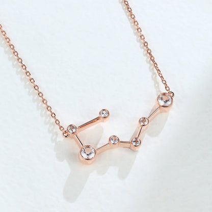 0.69 TCW Round Moissanite Taurus-Zodiac Sign Necklace