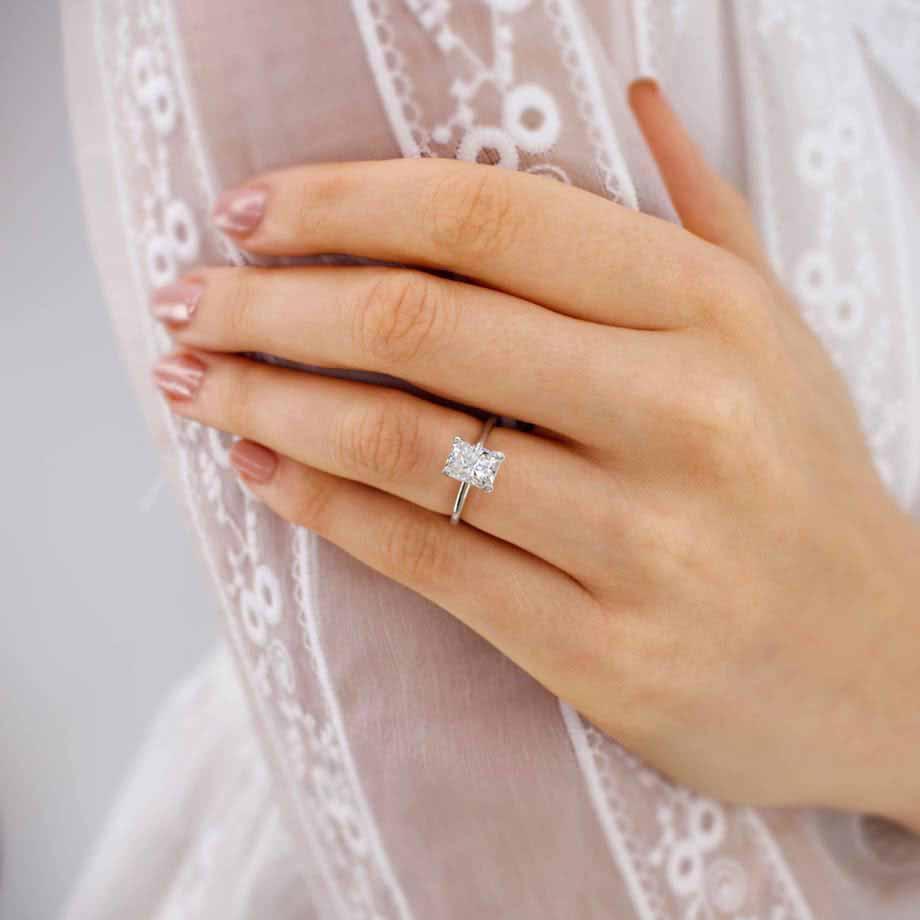 1.2  CT Radiant Solitaire Lab Grown Diamond Engagement Ring