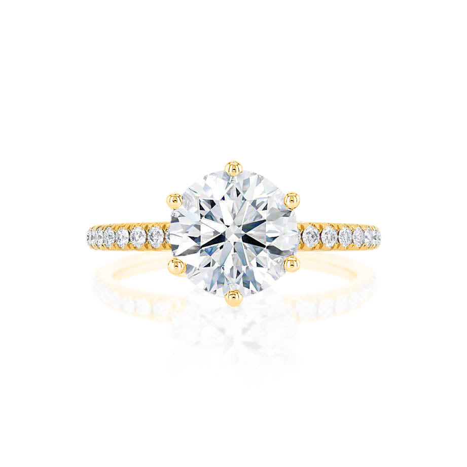 2.2 CT Round Pave Lab Grown Diamond Engagement Ring