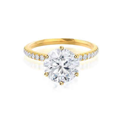 2.2 CT Round Pave Lab Grown Diamond Engagement Ring