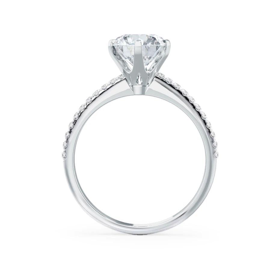 2.2 CT Round Pave Lab Grown Diamond Engagement Ring