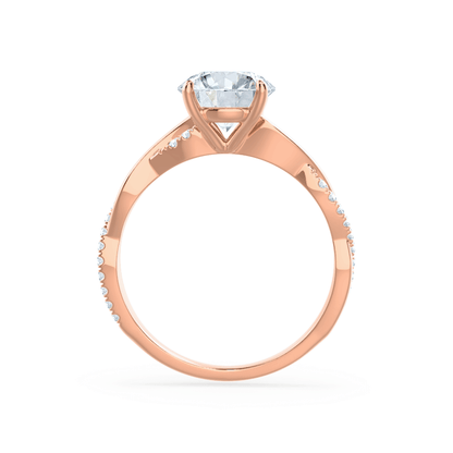 1.5 CT Oval Twisted Pave Lab Grown Diamond Engagement Ring